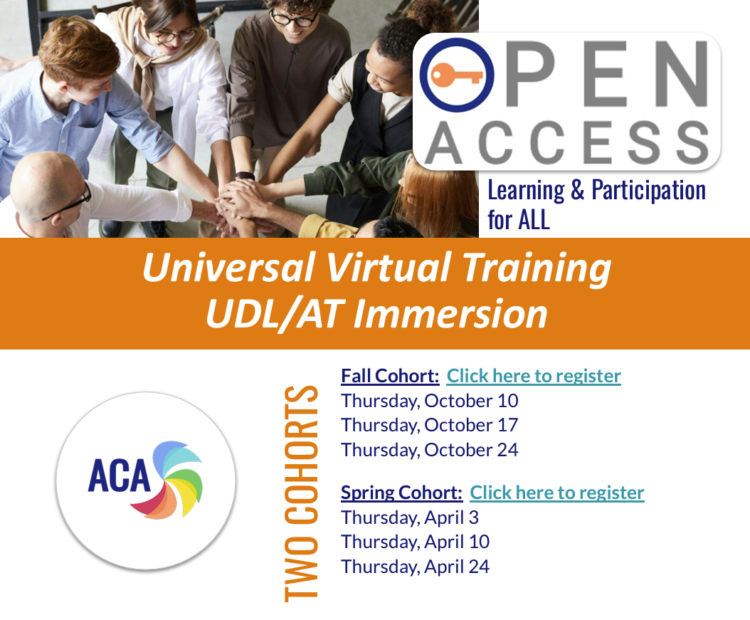 Open Access Universal Virtual Training UDL/AT Immersion